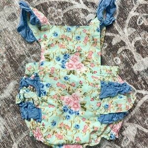 Iris & Ivy Pastel Floral Ruffle Romper